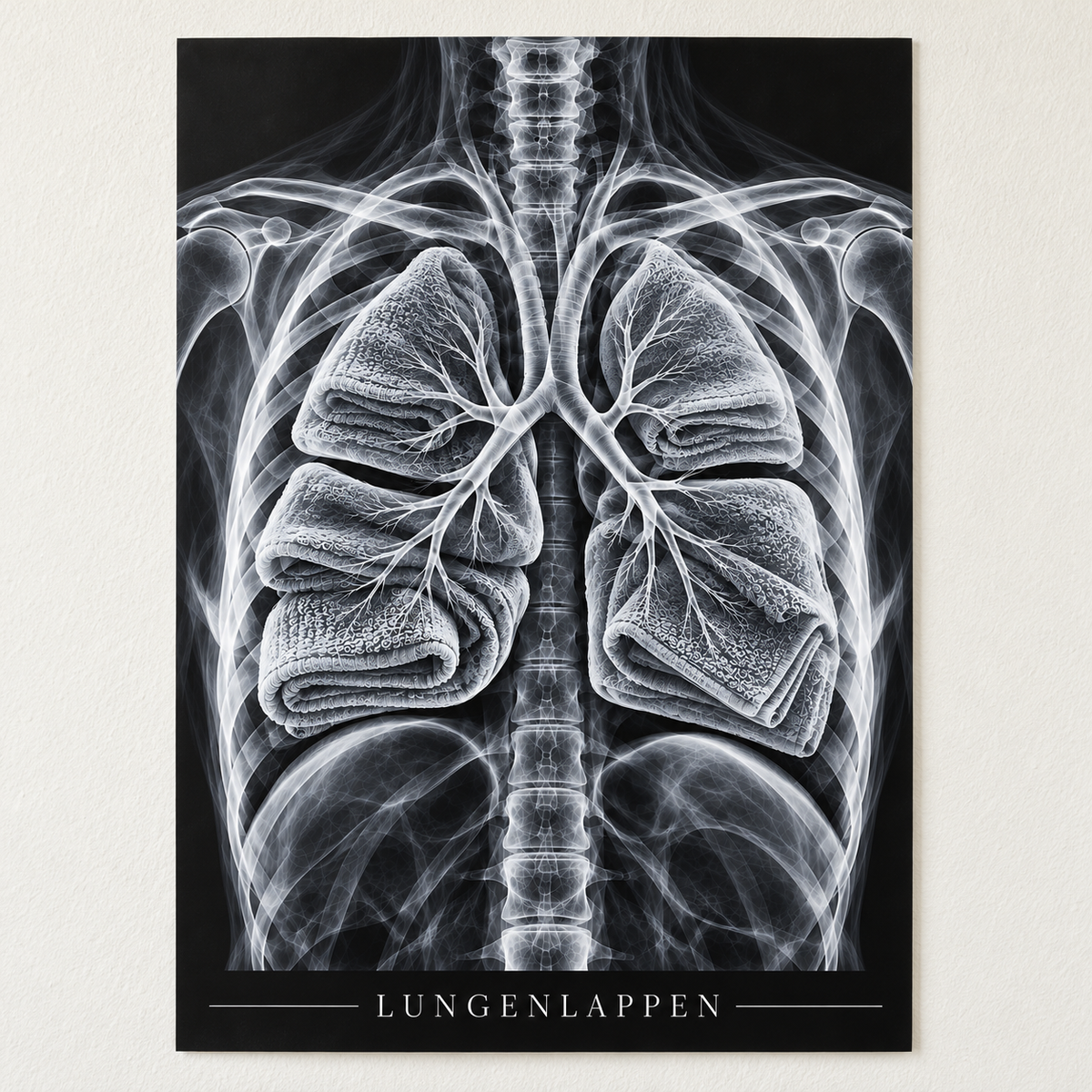 Lungenlappen – Frottiertücher – Anatomie-Poster ohne Rahmen