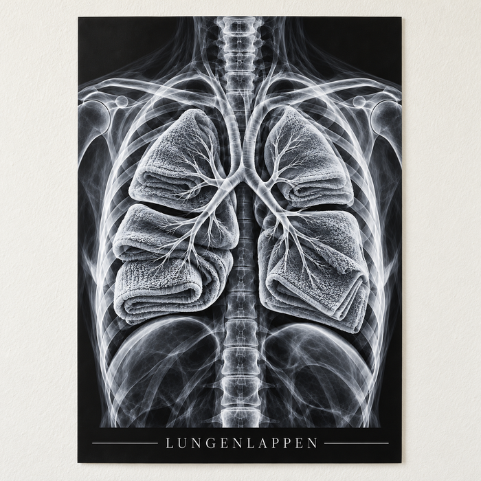 Lungenlappen – Frottiertücher – Anatomie-Poster ohne Rahmen