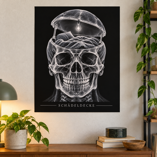 Schädeldecke – Leselicht – Anatomie-Poster ohne Rahmen