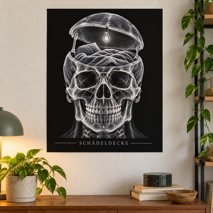 Schädeldecke – Leselicht – Anatomie-Poster ohne Rahmen