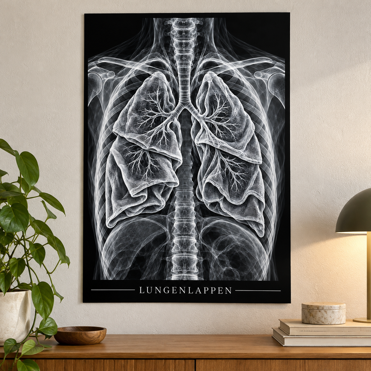 Lungenlappen – Anatomie-Poster ohne Rahmen