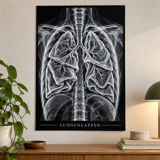 Lungenlappen – Anatomie-Poster ohne Rahmen