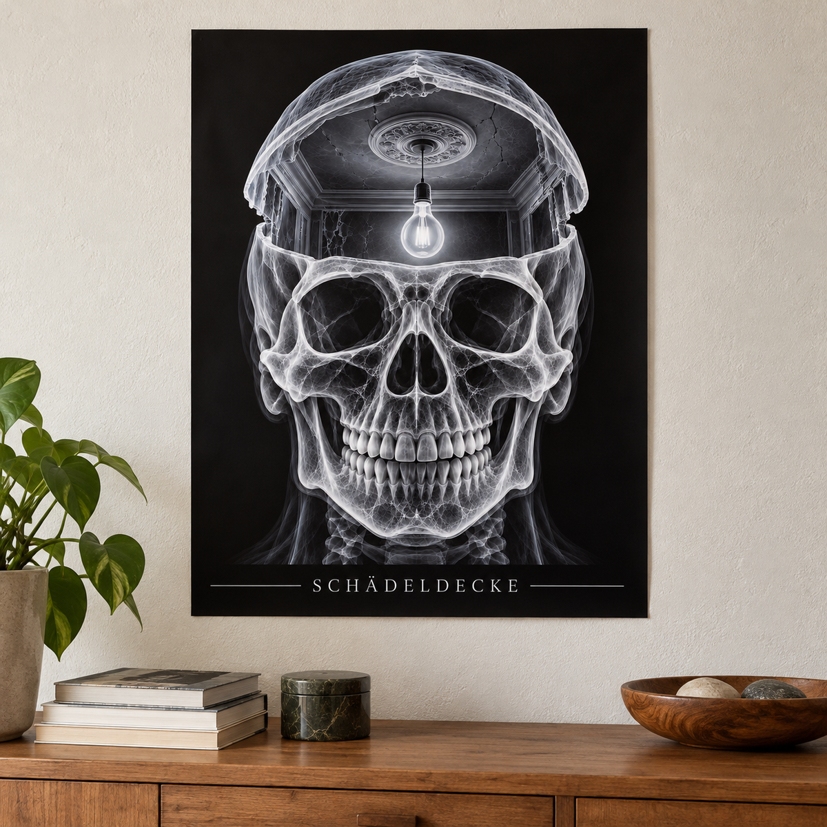 Schädeldecke – Deckenrosette – Anatomie-Poster ohne Rahmen