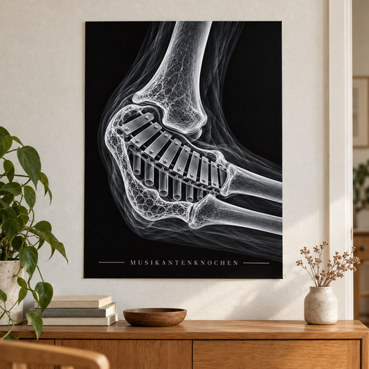 Musikantenknochen – Xylophon – Anatomie-Poster ohne Rahmen