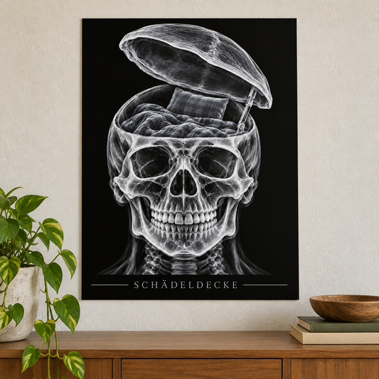 Schädeldecke – Kuschelbett – Anatomie-Poster ohne Rahmen