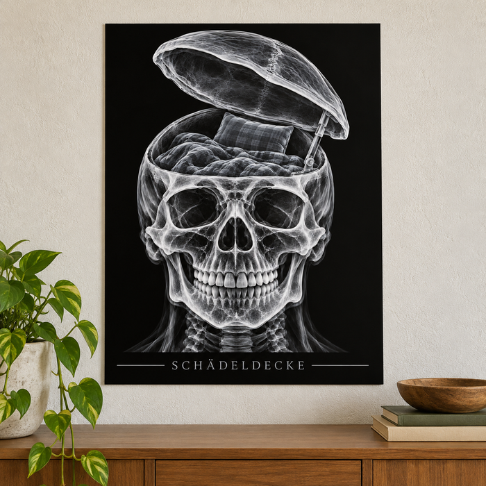 Schädeldecke – Kuschelbett – Anatomie-Poster ohne Rahmen
