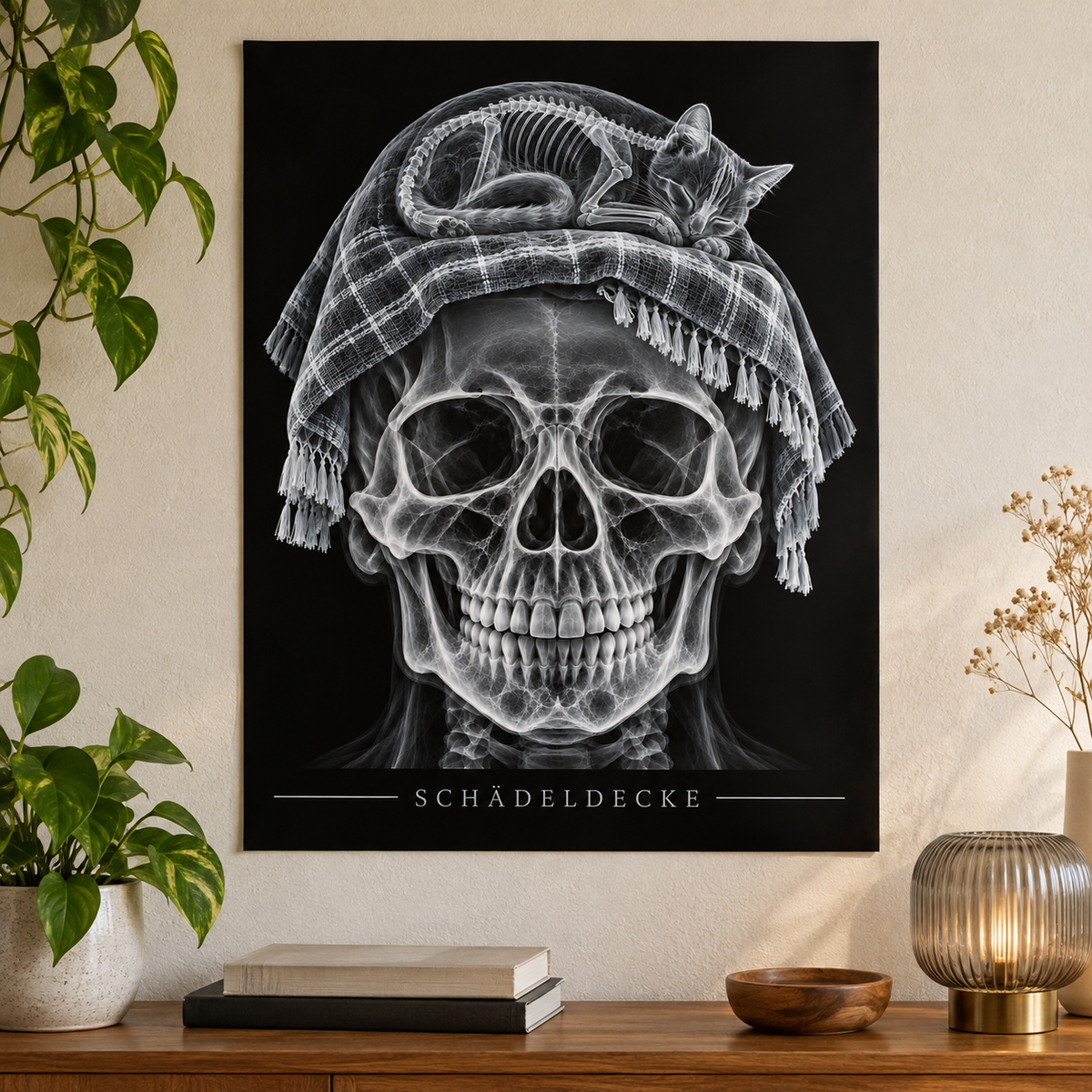 Schädeldecke – Katzenruhe – Anatomie-Poster ohne Rahmen