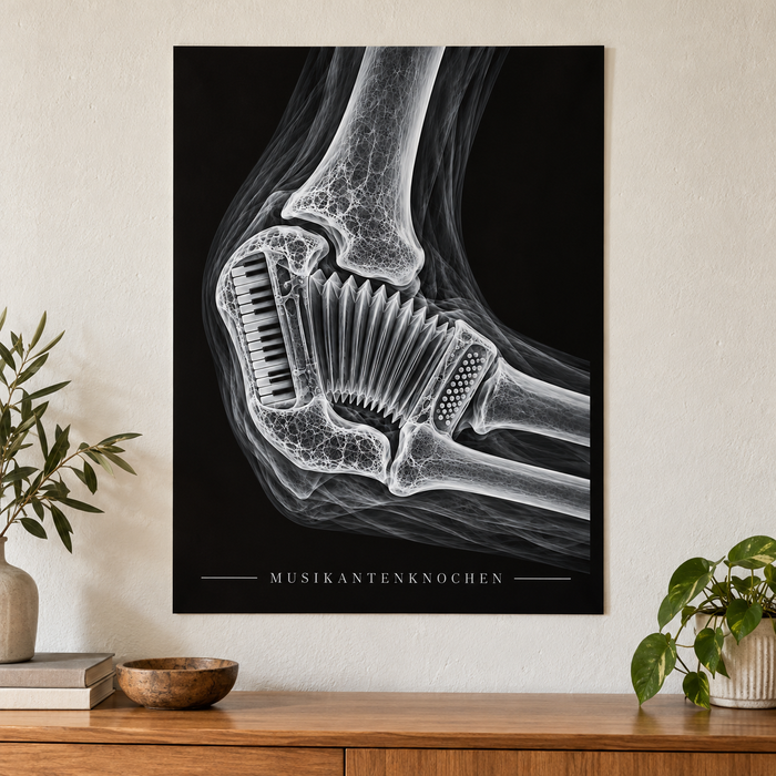 Musikantenknochen – Akkordeon – Anatomie-Poster ohne Rahmen
