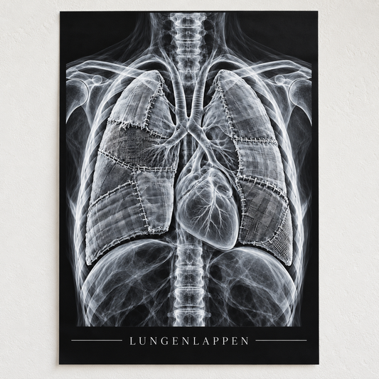 Lungenlappen – Patchwork – Anatomie-Poster ohne Rahmen