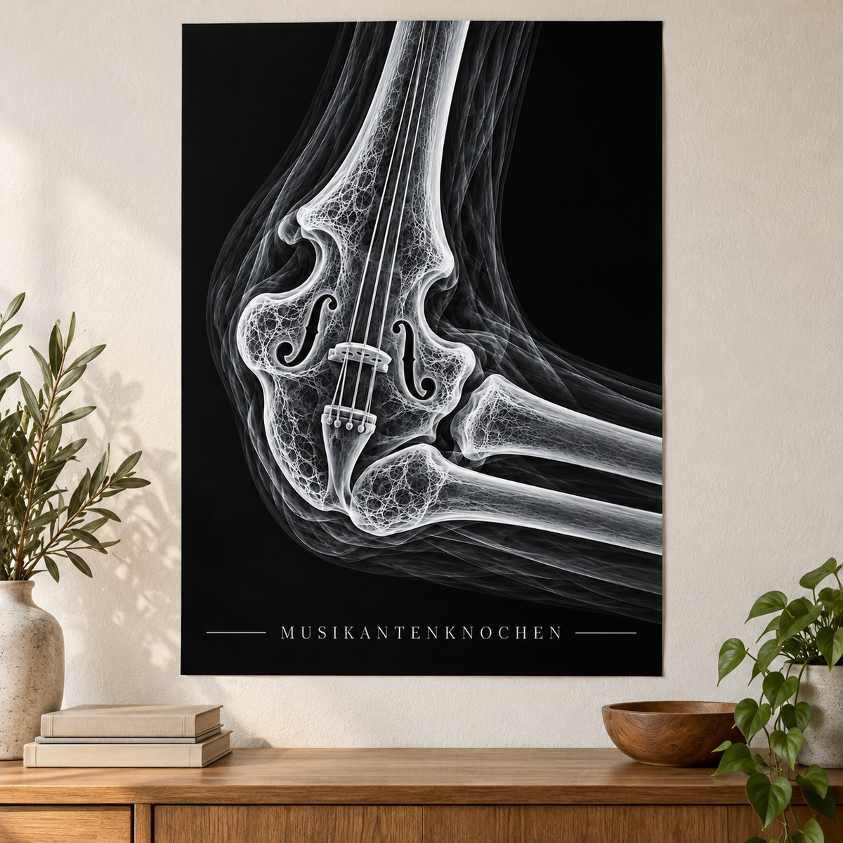 Musikantenknochen – Geige – Anatomie-Poster ohne Rahmen