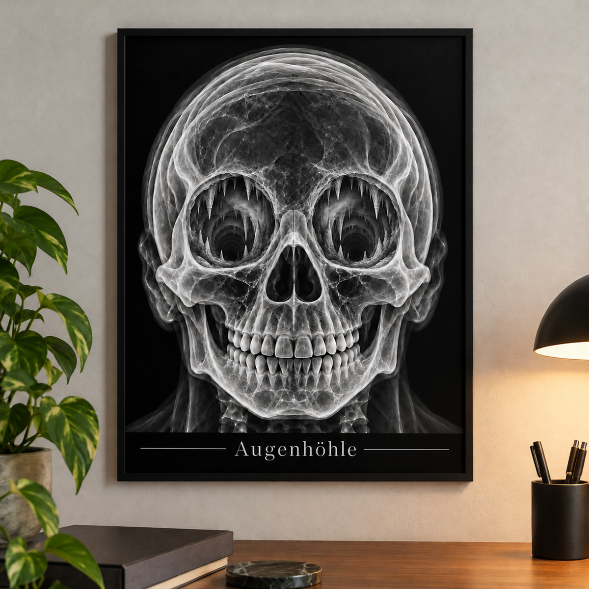 Augenhöhle – Tiefenschlund – Poster mit schwarzem Rahmen