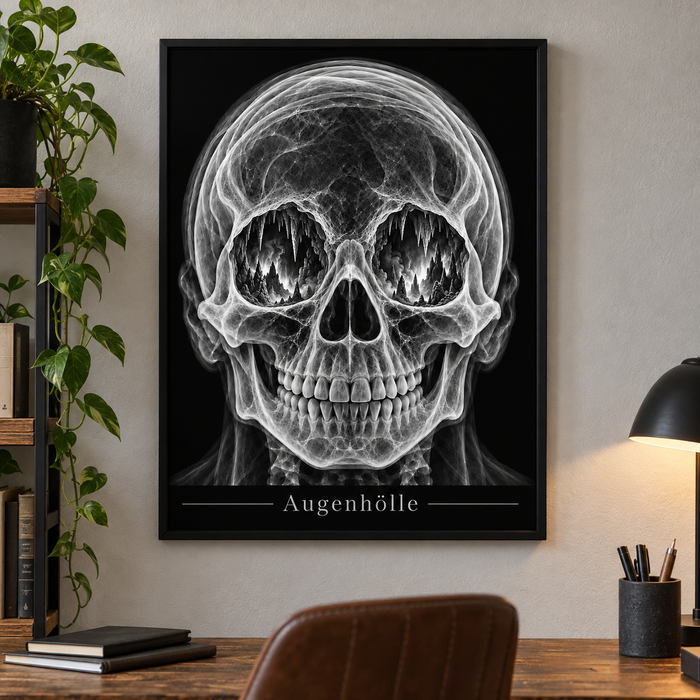 Augenhölle – Feuerhöhlen – Poster mit schwarzem Rahmen