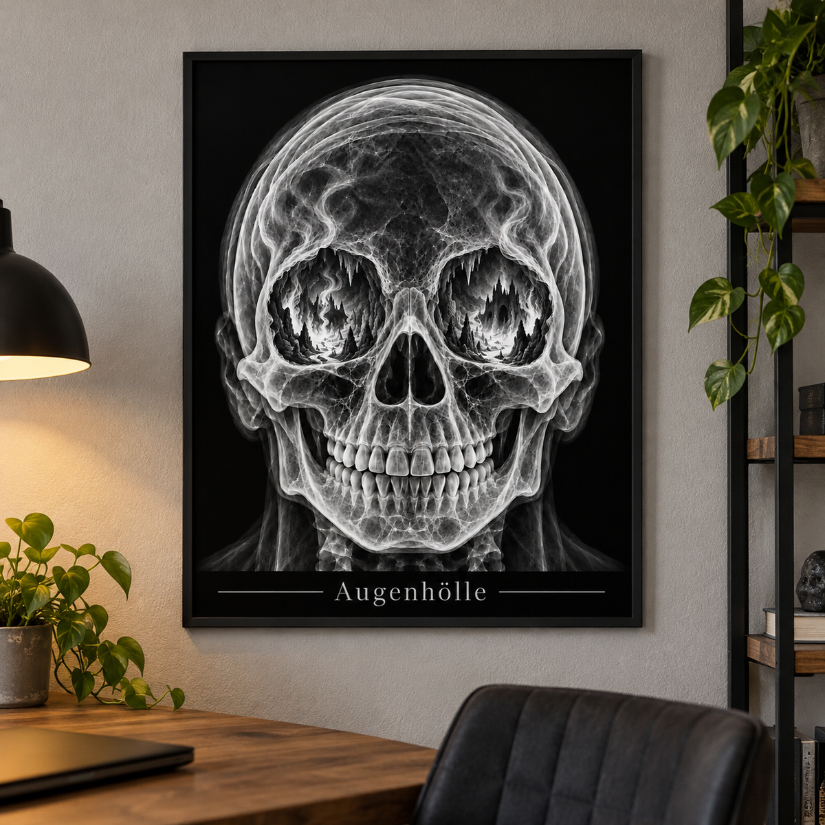 Augenhölle – Flammenpfade – Poster mit schwarzem Rahmen