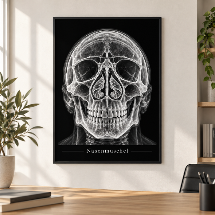 Nasenmuschel – Poster mit schwarzem Rahmen