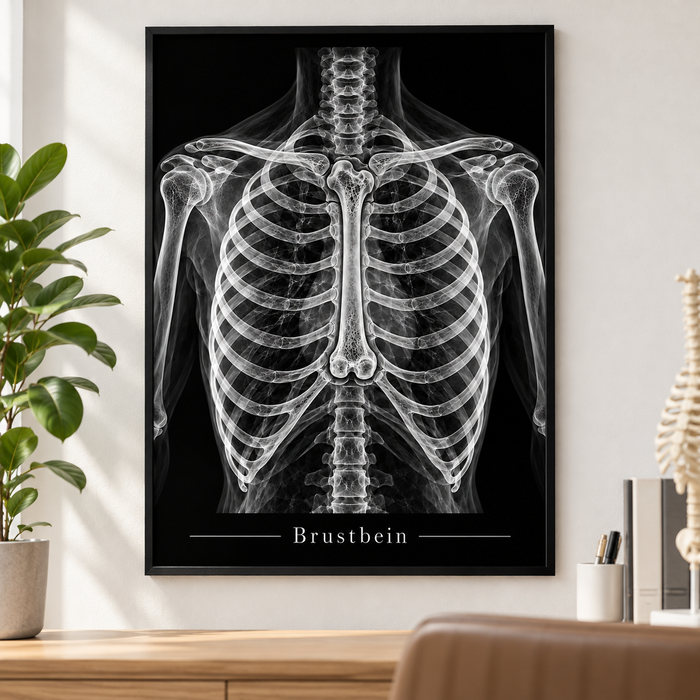 Brustbein – Poster mit schwarzem Rahmen