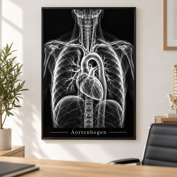 Aortenbogen – Poster mit schwarzem Rahmen