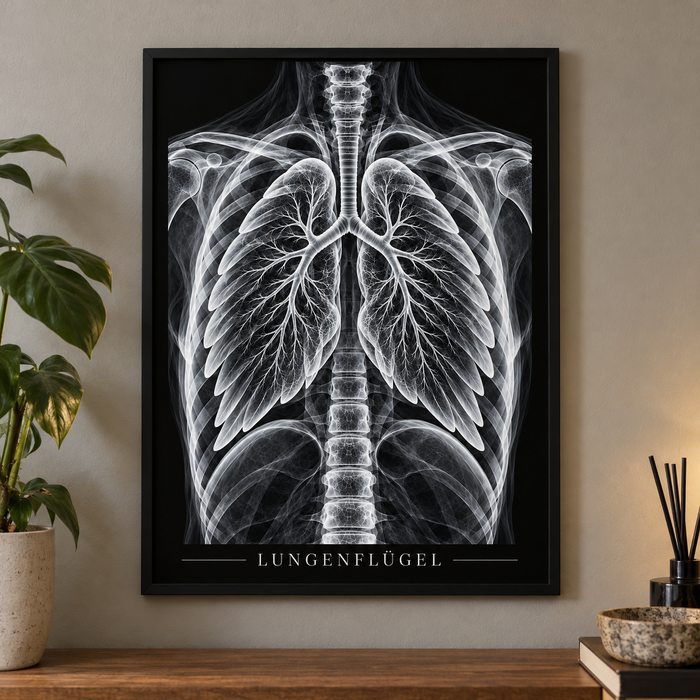 Lungenflügel – Poster mit schwarzem Rahmen