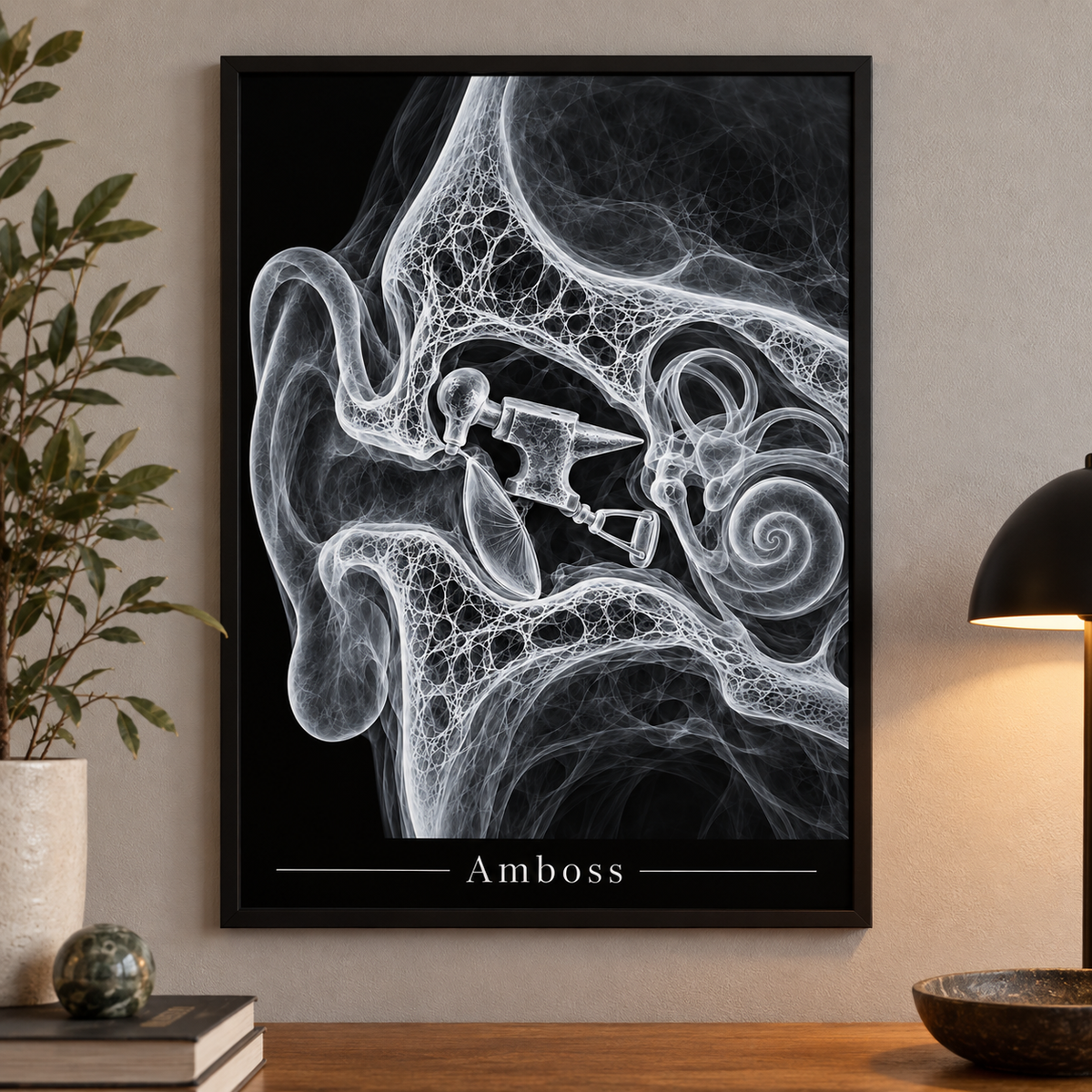 Amboss – Poster mit schwarzem Rahmen