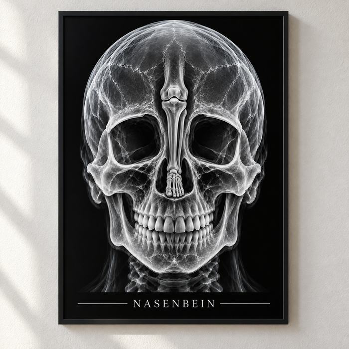 Nasenbein – Poster mit schwarzem Rahmen