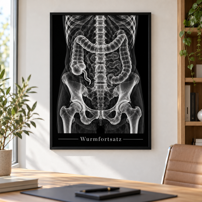 Wurmfortsatz – Poster mit schwarzem Rahmen