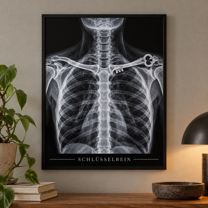 Schlüsselbein – Poster mit schwarzem Rahmen