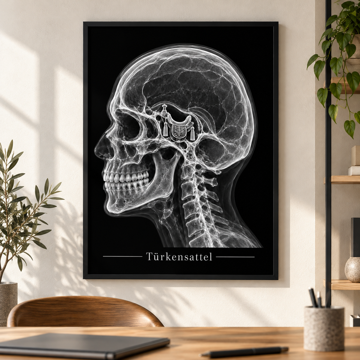 Türkensattel – Poster mit schwarzem Rahmen