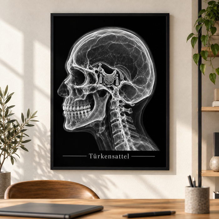 Türkensattel – Poster mit schwarzem Rahmen