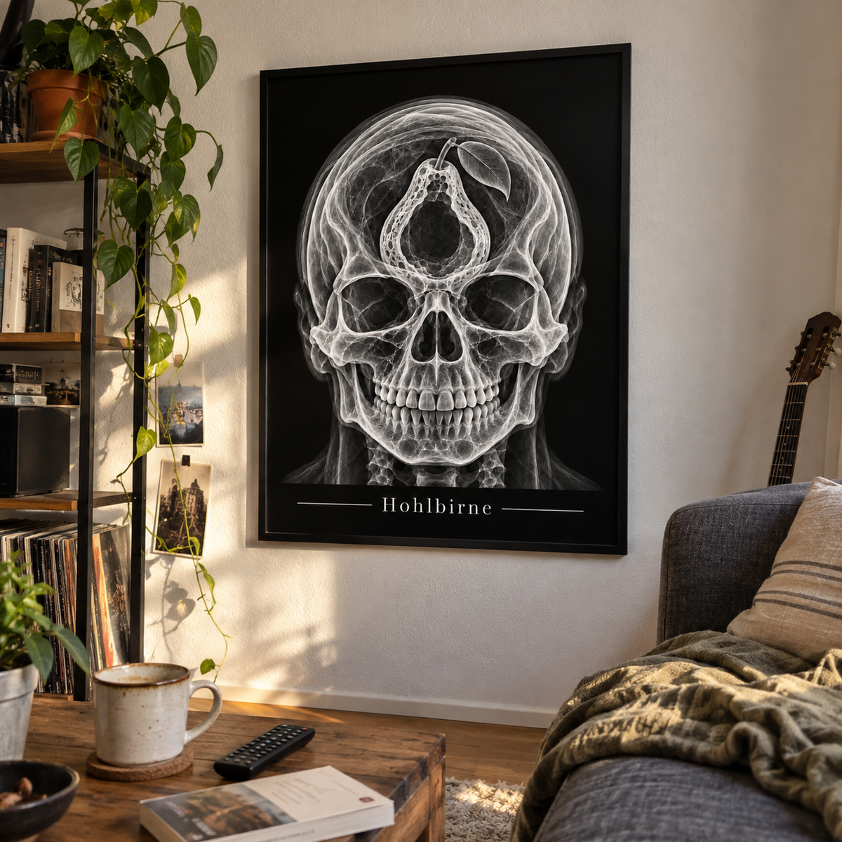 Hohlbirne – gerahmtes Wandbild im Wohnraum