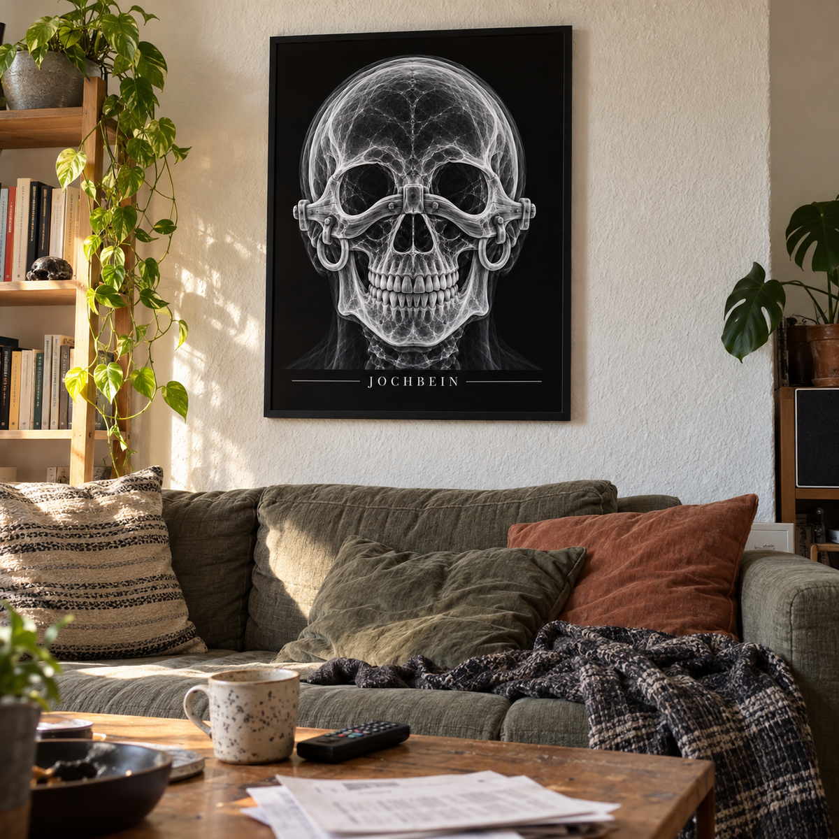 Jochbein – gerahmtes Wandbild im Wohnraum