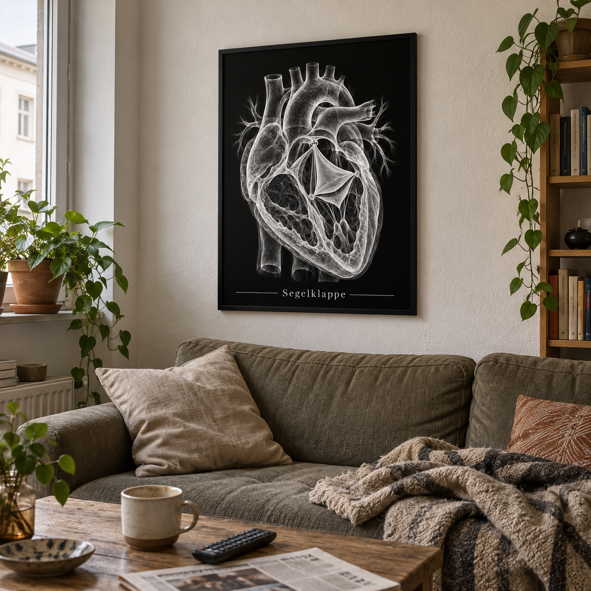 Segelklappe – gerahmtes Wandbild im Wohnraum