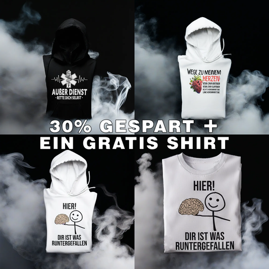 3x Hoodie Bündel + Gratis Shirt + Gratis Versand
