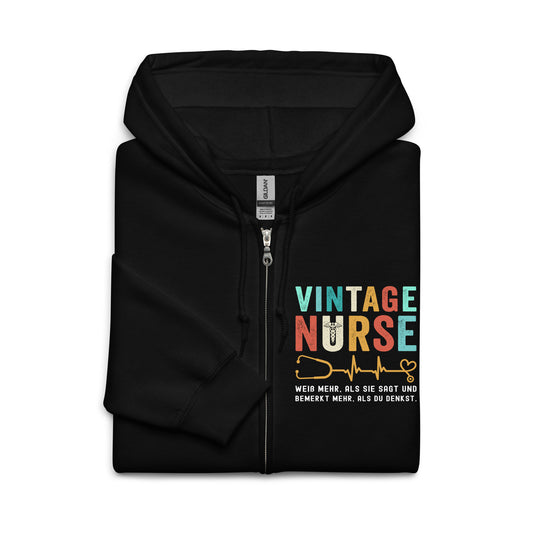 Vintage Nurse - Zip Hoodie
