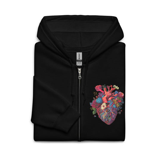 Flower Heart I - Zip Hoodie