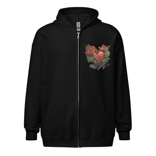 Flower Heart V - Zip Hoodie