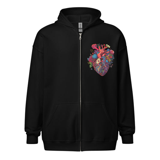 Flower Heart VI - Zip Hoodie