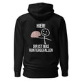 Hier! Dir ist was runtergefallen - Rückendruck Premium Hoodie
