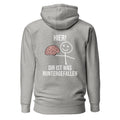 Hier! Dir ist was runtergefallen - Rückendruck Premium Hoodie