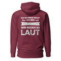 Ich schreie nicht. Ich bin Pflegekraft. Wir reden so laut - Rückendruck Premium Hoodie