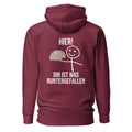 Hier! Dir ist was runtergefallen - Rückendruck Premium Hoodie
