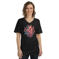 Flower Heart VII - V-Ausschnitt Vorgeschrumpfter Baumwollstoff (100%)