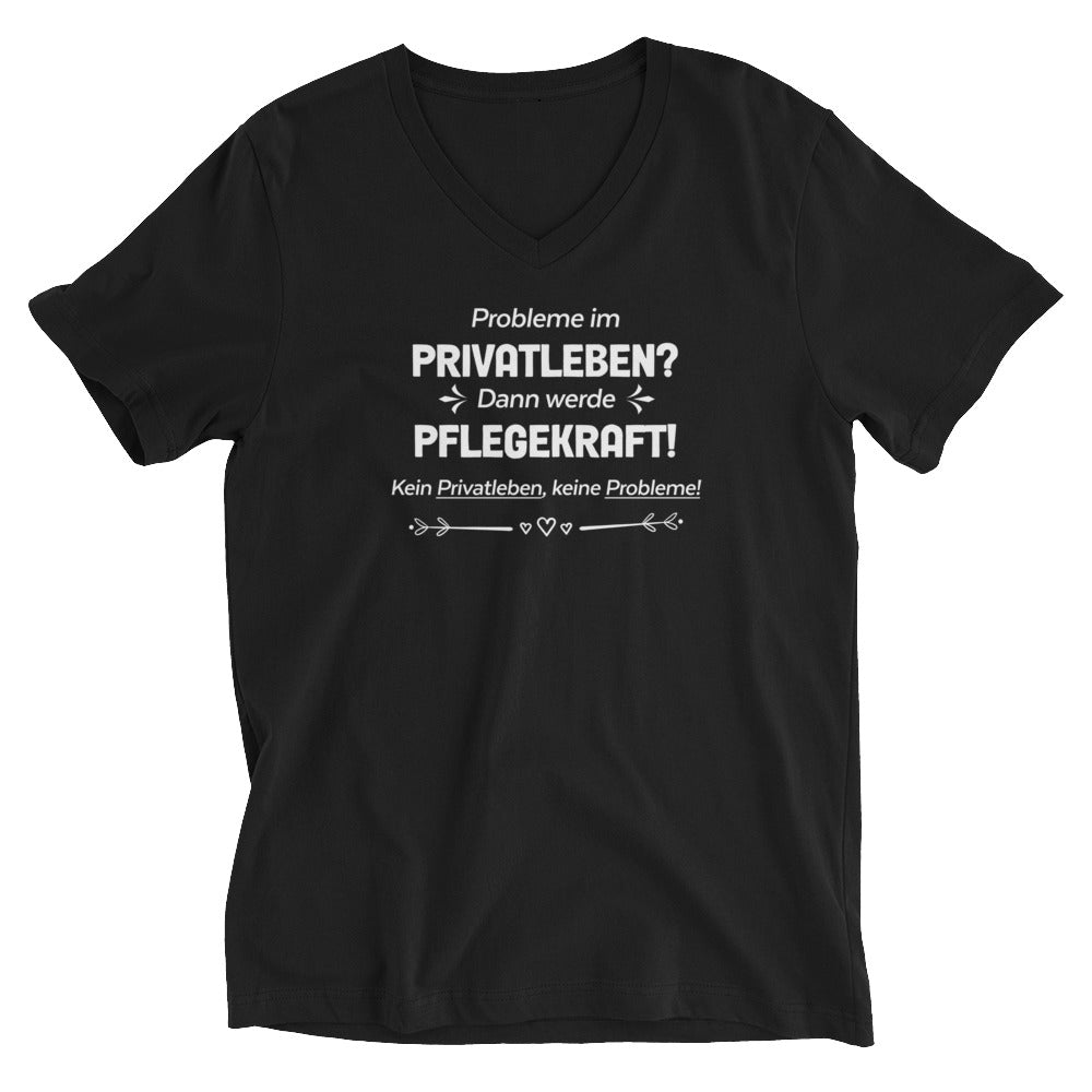 Probleme im Privatleben? - V-Ausschnitt Vorgeschrumpfter Baumwollstoff (100%)