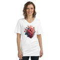 Flower Heart VII - V-Ausschnitt Vorgeschrumpfter Baumwollstoff (100%)