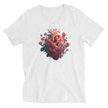 Flower Heart VII - V-Ausschnitt Vorgeschrumpfter Baumwollstoff (100%)
