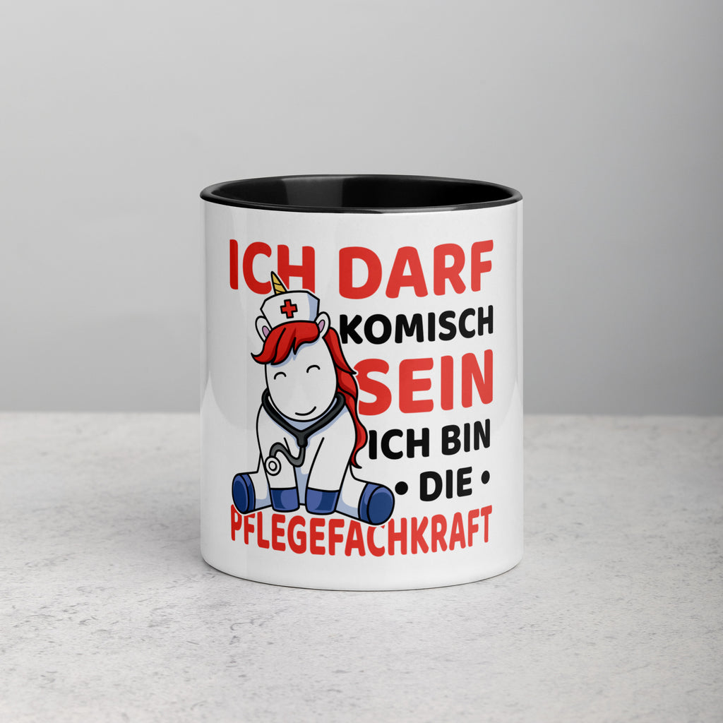 Ich darf komisch sein. Ich bin die Pflegekraft - Color Tasse