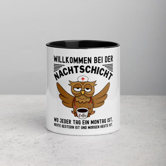 Willkommen bei der Nachtschicht - Color Tasse