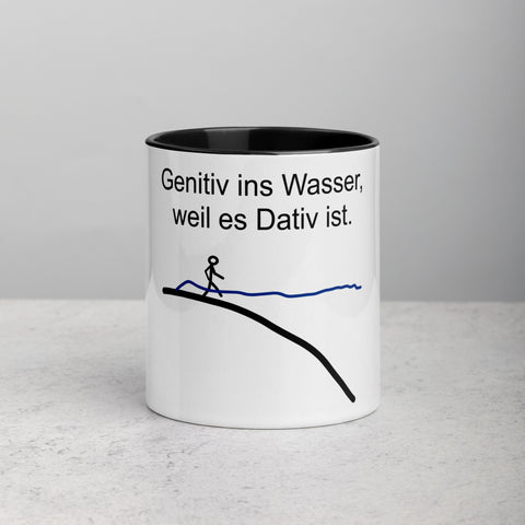 Genitiv ins Wasser, weil es Dativ ist - Color Tasse