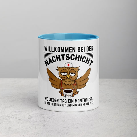 Willkommen bei der Nachtschicht - Color Tasse