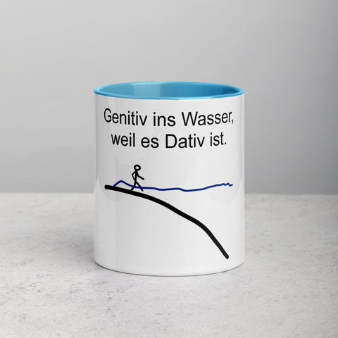 Genitiv ins Wasser, weil es Dativ ist - Color Tasse