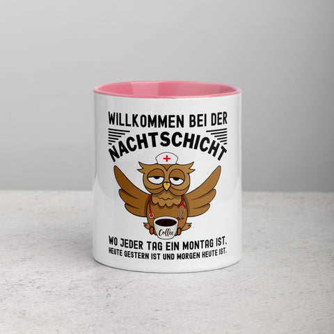 Willkommen bei der Nachtschicht - Color Tasse