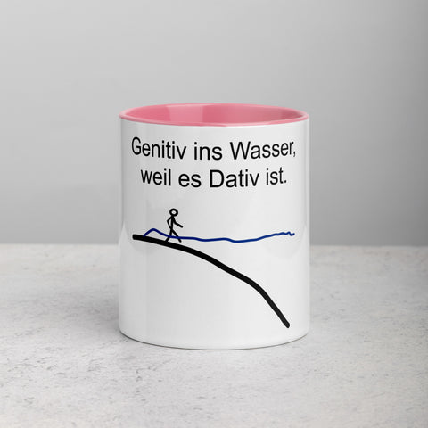 Genitiv ins Wasser, weil es Dativ ist - Color Tasse